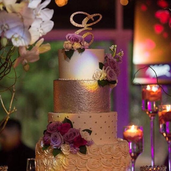 bling wedding cake topper
