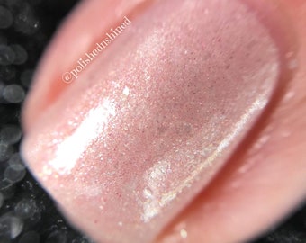 Blush Pink Shimmer Nail Polish - Bridal Wedding Nail Polish - Light Indie Nail Polish - Ethereal Elegance Crystal Knockout - 15mL Full Size