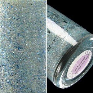 Blue Holographic Glitter Nail Polish Vegan, Reduced Chemical Crystal Knockout Hurricane Party Collection Gifts For Her image 4