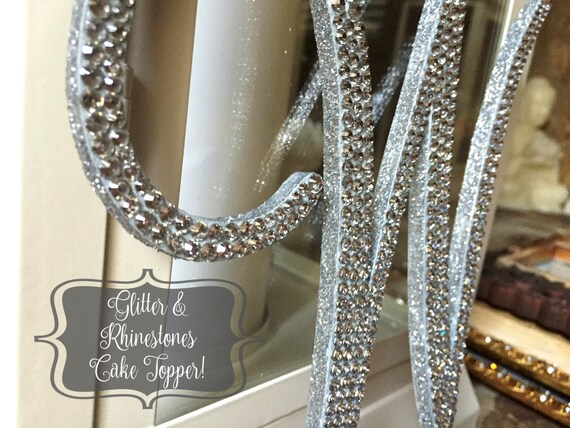 bling wedding cake topper