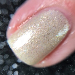 Champagne Gold Shimmer Nail Polish - Bridal Wedding Nail Polish - Indie Nail Polish - Ethereal Elegance Crystal Knockout - 15mL Full Size