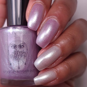 Vernis à ongles thermique violet à vert aquatique, nacré scintillant aux couleurs changeantes, cristal knock-out, collision de cristaux, cadeaux pour elle (15 ml pleine taille)