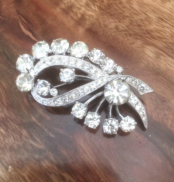 1950's EISENBERG, Sparkling 'Ice' Rhinestone Brooc