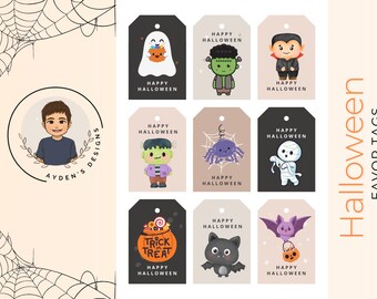 Cute Halloween Favor Tags, Gift Tags, Favor Labels