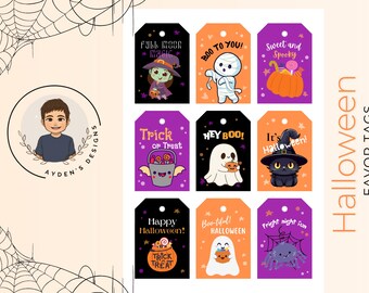 Etiquetas lindas para regalos de Halloween, etiquetas para regalos, etiquetas para regalos