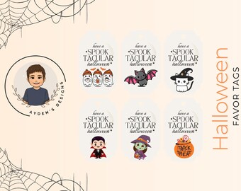 Etiquetas lindas para regalos de Halloween, etiquetas para regalos, etiquetas para regalos