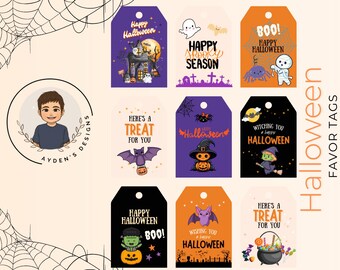 Etiquetas lindas para regalos de Halloween, etiquetas para regalos, etiquetas para regalos