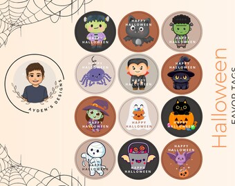 Etiquetas lindas para regalos de Halloween, etiquetas para regalos, etiquetas para regalos