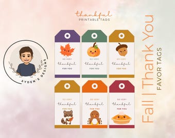Etiquetas bonitas para regalos de otoño, cumpleaños, agradecimientos, fiestas, regalos, etiquetas de recuerdo