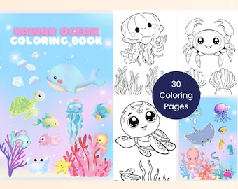 Kawaii Ocean Coloring Book