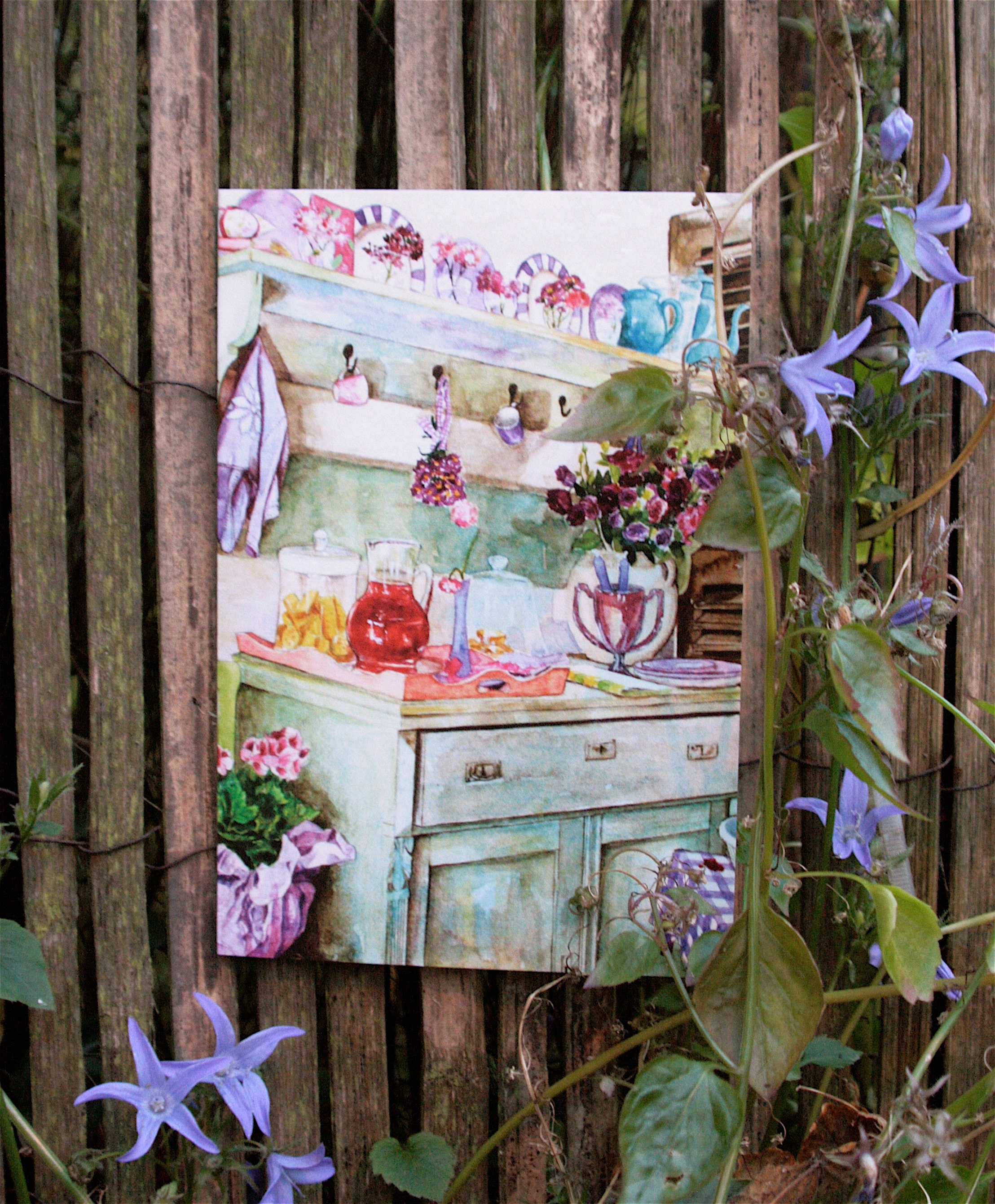 Vintage Kitchen Art Card of an Original Watercolour Painting Etsy