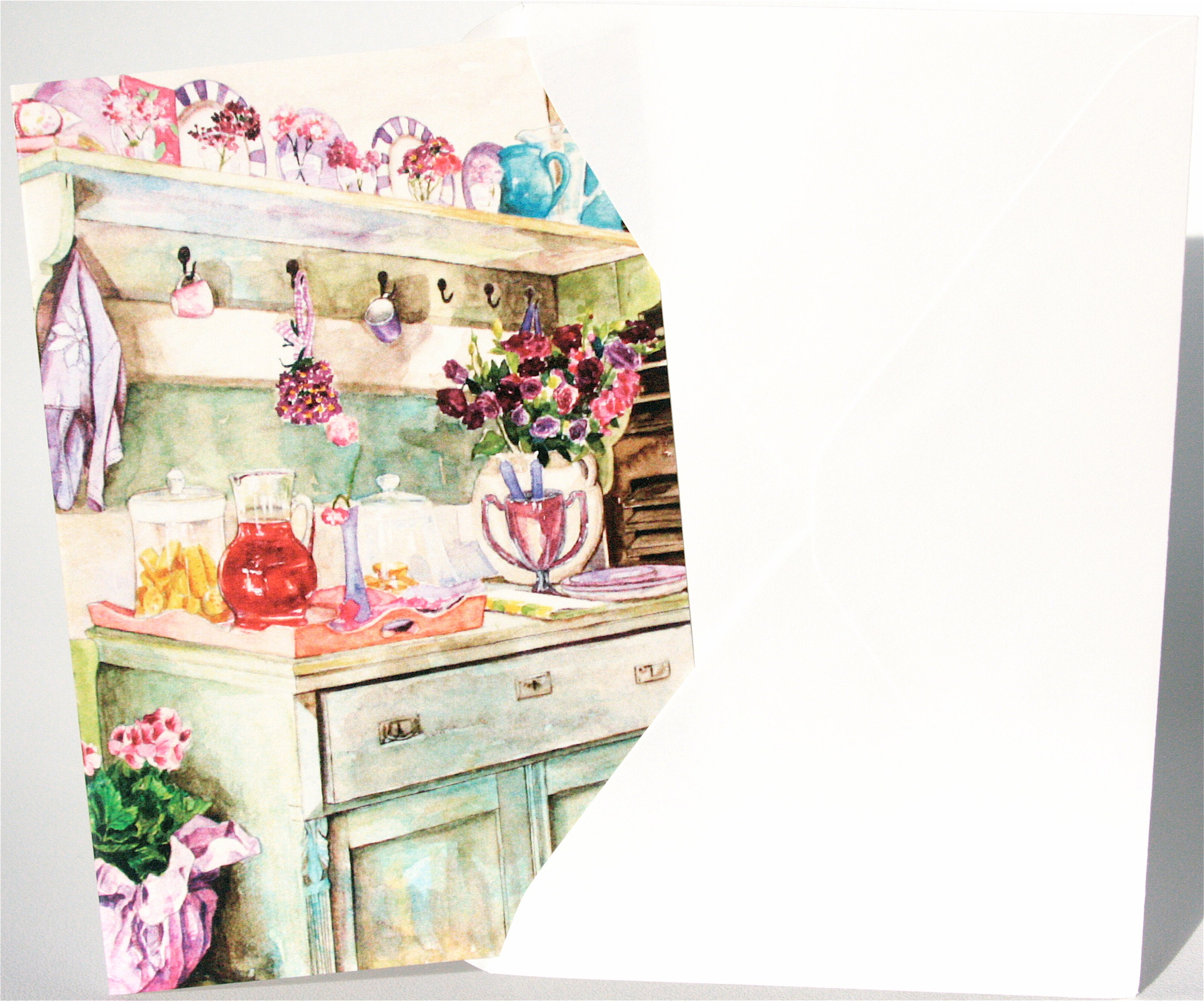 Vintage Kitchen Art Card of an Original Watercolour Painting Etsy