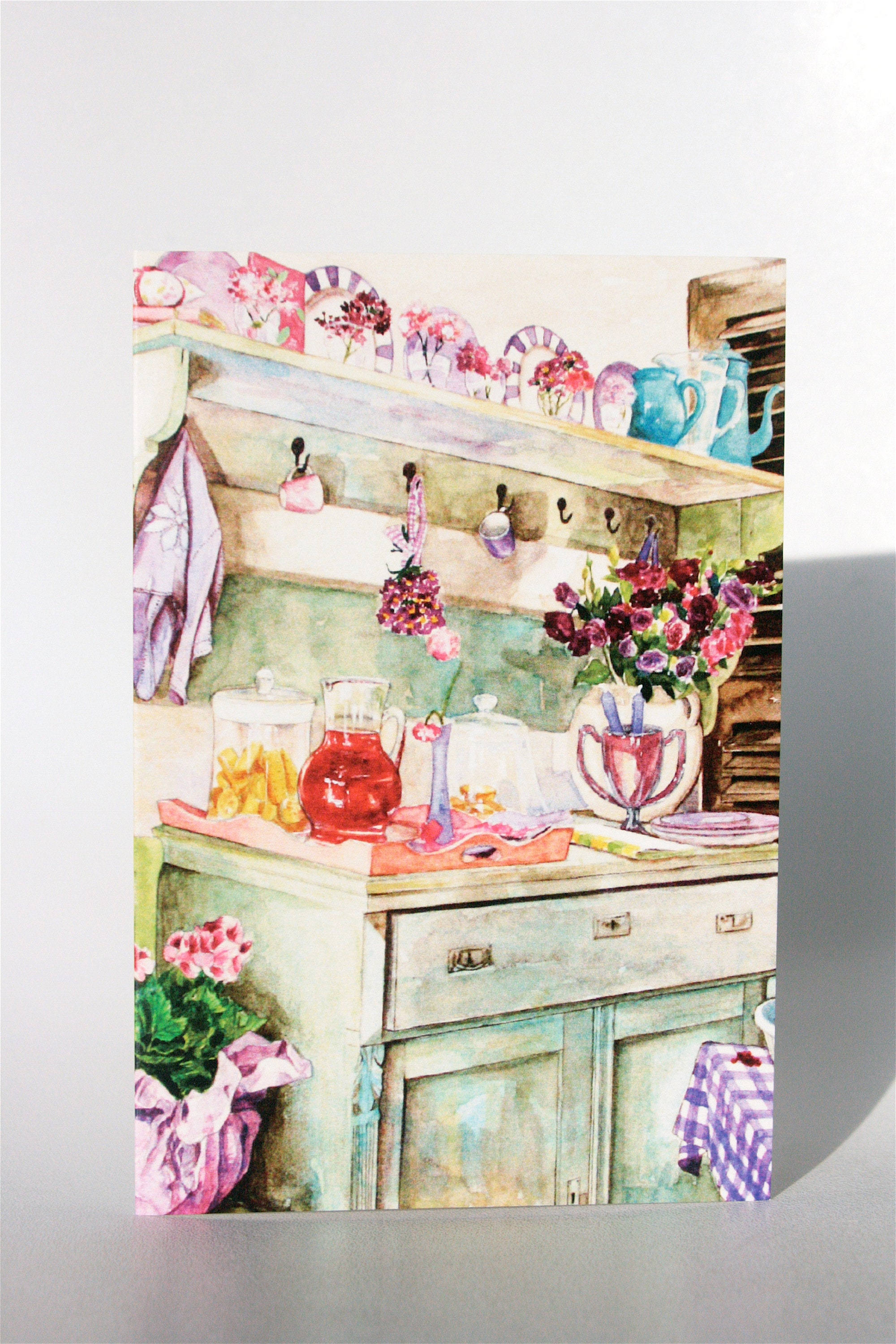 Vintage Kitchen Art Card of an Original Watercolour Painting Etsy