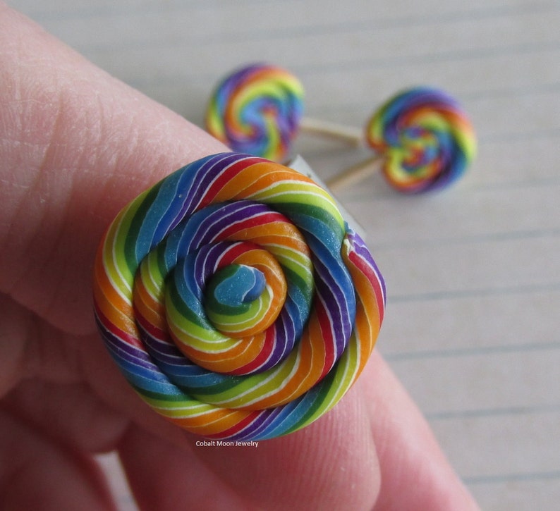Rainbow Swirl Polymer clay Lollypop Cufflinks Birthday Gift Cuff Links Father/'s Day Graduation Gift A Just Because Gift,