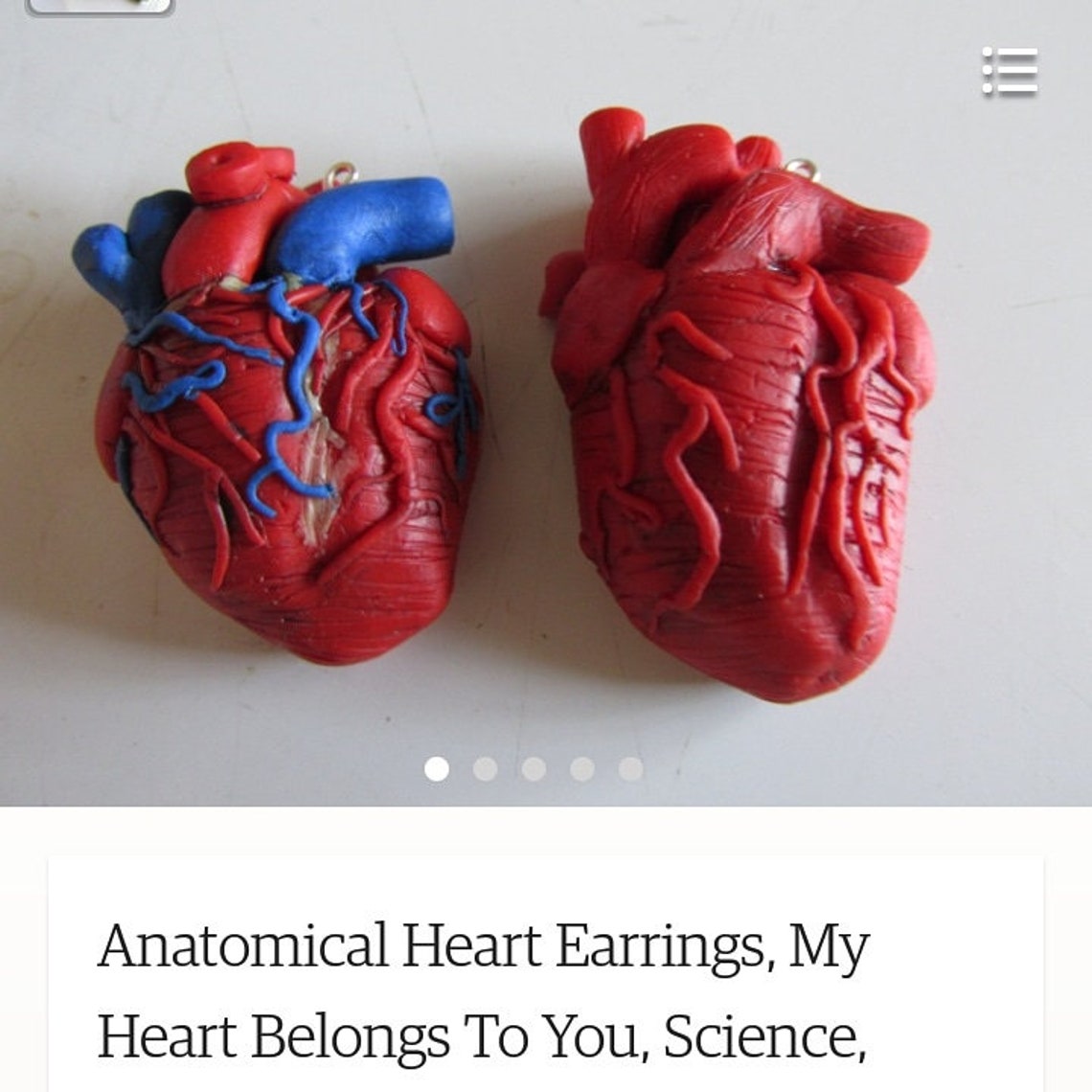 Anatomical Heart Necklace Science Geekery Organ Polymer Etsy