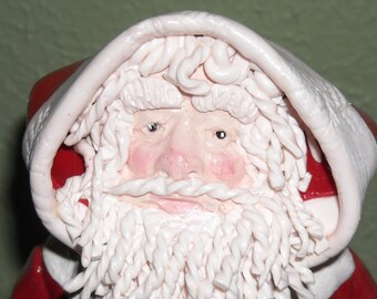 Traditional Santa Clause - Hand Sculpted- Polymer clay - Art Doll, OOAK, Decoration, Christmas Decoration, Santa Art Doll