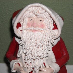 Traditional Santa Clause Hand Sculpted Polymer clay Art Doll, OOAK, Decoration, Christmas Decoration, Santa Art Doll image 4