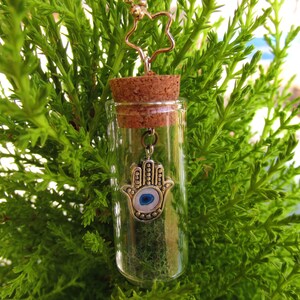 Silver Hamsa Charm, Hamsa Hand Jewelry, Dangle Charm , Glass Dome, Hanging Hamsa, Evil Eye, Turkish Evil Eye, Nazar Eye