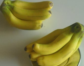 Handmade Polymer Clay Banana Earrings: Food Jewelry