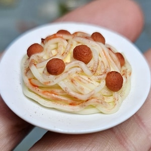 Spaghetti and Meatballs with Sauce Necklace, Italian Meal, Gourmet Spaghetti. Original 100% Handmade