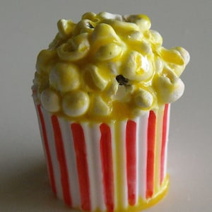 Movie Theater Popcorn Earrings, Hot Buttered Popcorn, Movie Snack, Handmade Food Jewelry