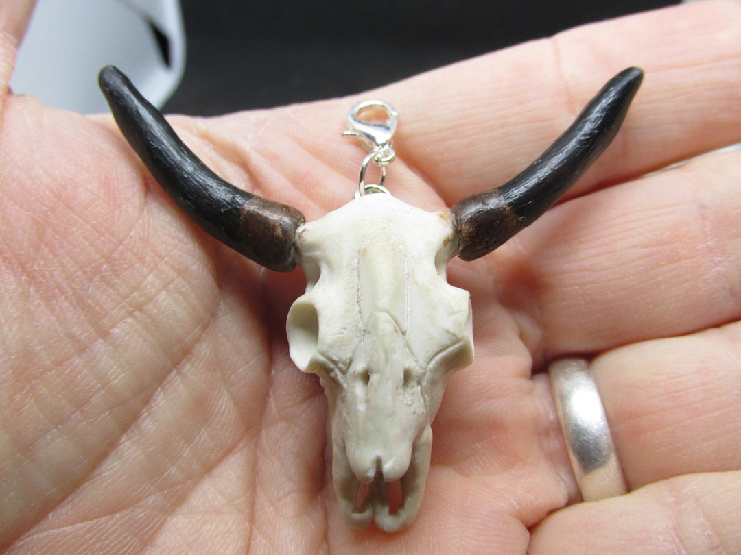 Texas Longhorn Necklace, Polymer Clay, Longhorn Necklace, Steer Necklace, Animal Charm Necklace