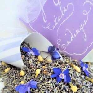 LAVENDER LOVE HEART WEDDING CONFETTI Bio Degradable You can add CONES?