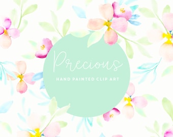 Watercolor Flower Clipart - Watercolour Floral Clip Art - Pink & Lilac Freesias - Digital Paper - PNG - Floral Arrangement - Precious