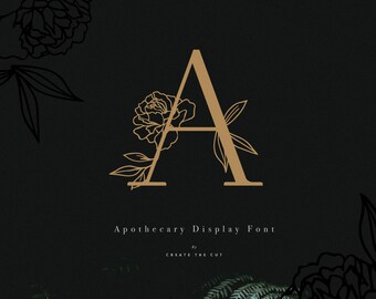 Apothecary Display Font Kit - Gold Letters & Font