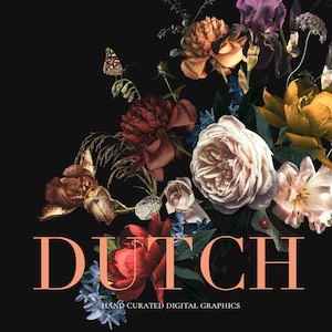 Dutch Floral Clipart - Real Flower Clip Art - Digital Floristry - Digital Art - Floral Clipart - Peonia png - Iris png - Create the Cut
