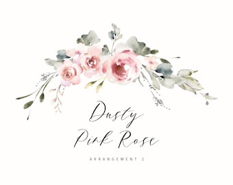 Hand-Painted Watercolor Floral Clipart Arrangement for DIY Projects and Graphic Design, Create the Cut, A2