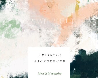 Moss & Mountains | Artistic Textured Background Digital Paper | 12&quot; x 12&quot; Printable | Free Commercial Use | Create the Cut