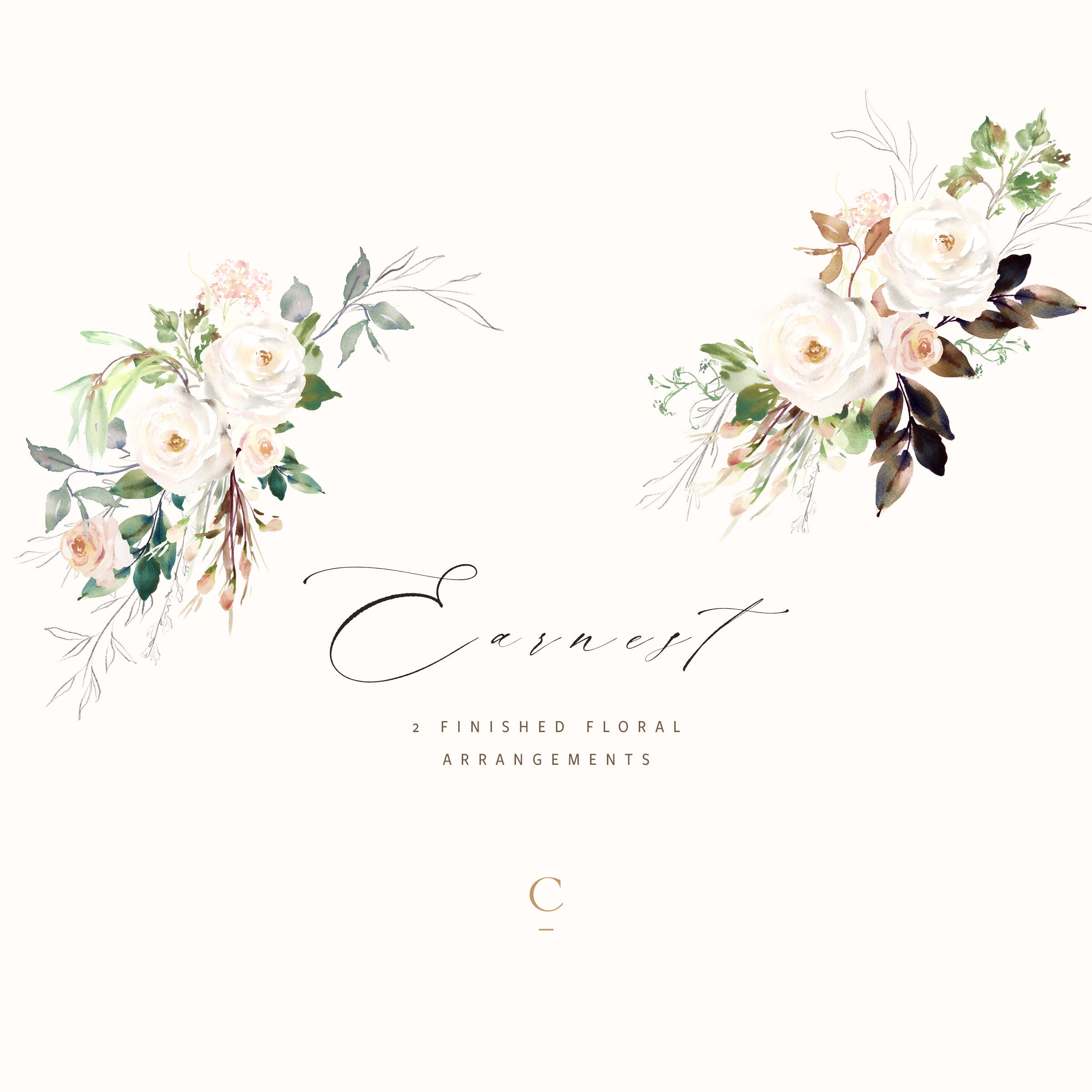 Watercolor Floral Clipart Watercolour Flower Clip Art Rose | Etsy