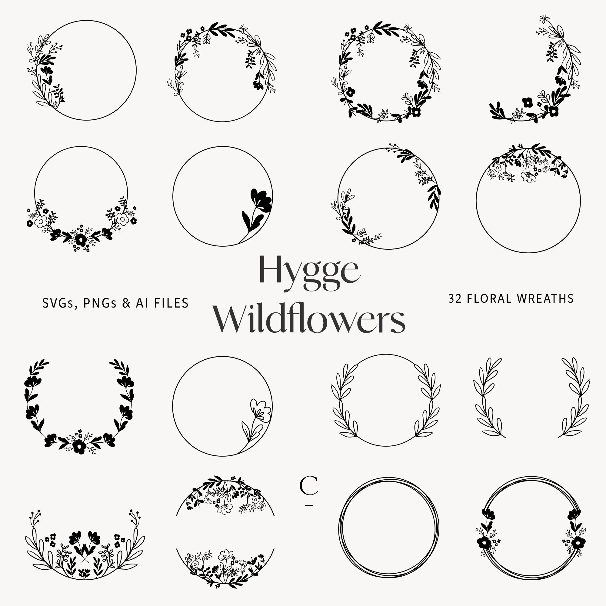 32 Floral Wreath Svg Bundle Commercial Use Wreath Svg Png - Etsy