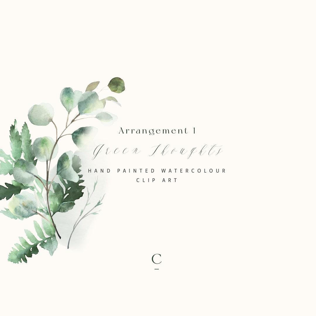 Watercolor Eucalyptus Greenery Clipart - Watercolor Arrangment Png ...