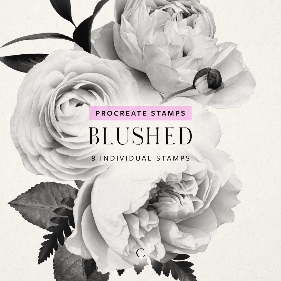 8 Floral Procreate Brushes - Procreate Stamps - Flower Stamps ...