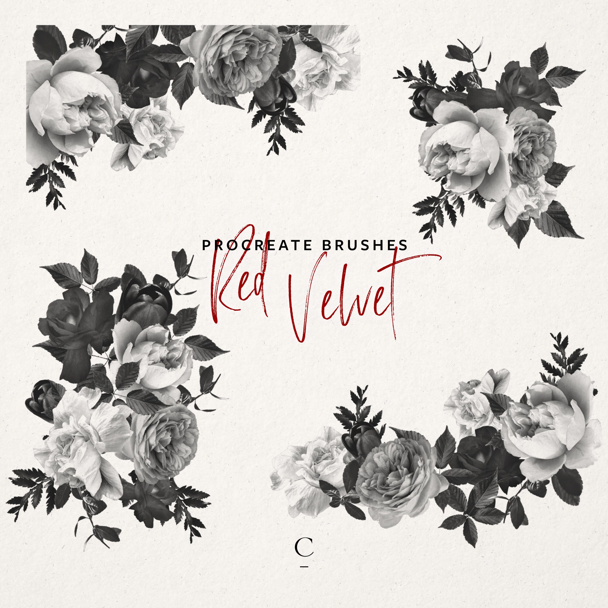 12 Floral Procreate Brushes - Procreate Stamps - Flower Stamps ...