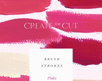 Pinks | Brush Stroke Clip Art | Pink Collection | Acrylics in Pink | PNGs and Photoshop Brushes | Create the Cut