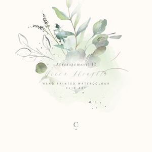 Aquarell Eukalyptus Greenery Clipart png, Aquarell Grün, Grüngrün Clipart, Hochzeitsgrün - Green Thoughts 10
