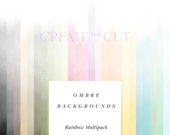 Rainbow Multipack | Watercolour Ombre Digital Papers Multipack | Design Resource | 12"x12" printable | Free commercial use | Create the Cut