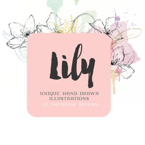 Lelie | Bloem Photoshop Penselen | Abstract Aquarel | Lelies | Maak de Cut
