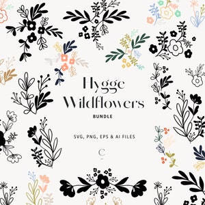 Wildflower SVG Bouquets Commercial Use - Floral SVG & PNG - svg files for Cricut, Silhouette - Flowers svg - Spring svg - Hygge Wildflowers