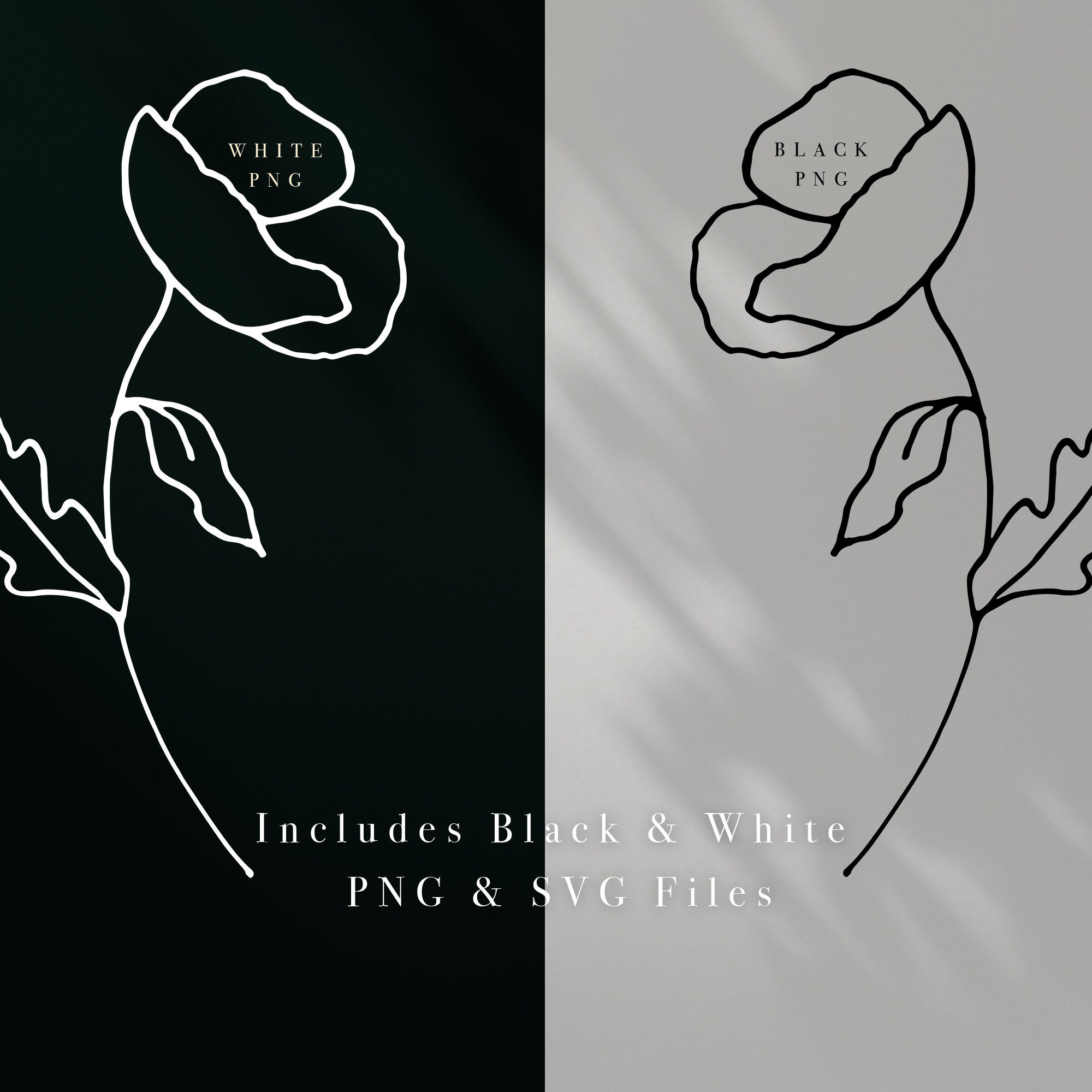 Floral SVG Files For Cricut Flowers SVG Foral Line Clipart Etsy