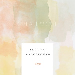 May include: Abstract watercolor background in shades of peach, yellow, and green. The text "ARTISTIC BACKGROUND" and "Cargo" are printed on a white rectangle in the center of the image.