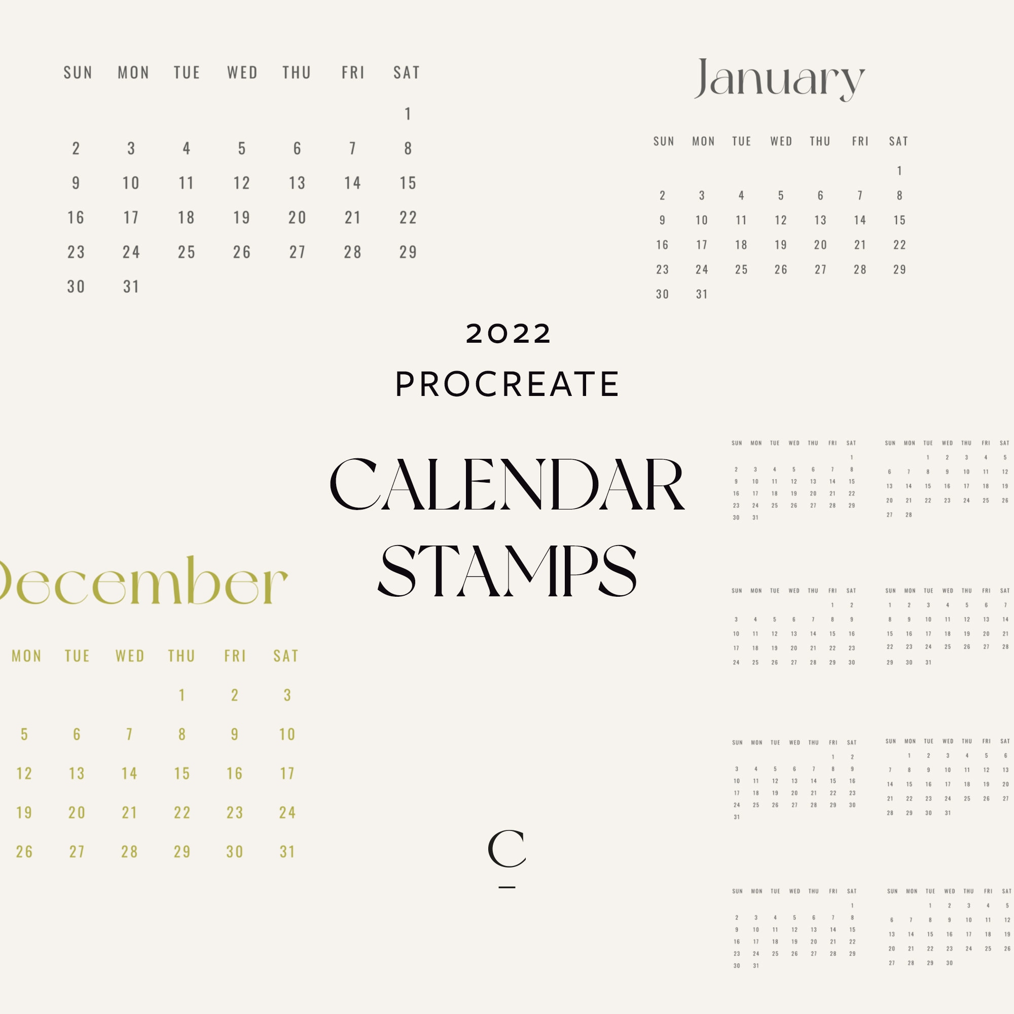 Procreate Calendar Template 2022 Free Printable Word Searches