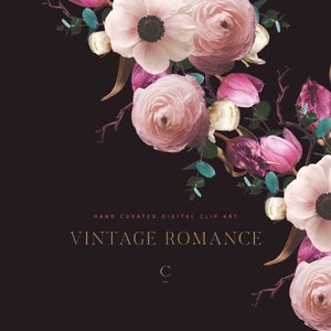 Florale Clip Art - Echte Blume Clip Art - Floral Arrangement PNG - Rose - Logo Design - Hochzeitseinladung - Digitale Kunst - Vintage Romantik