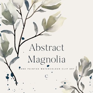 Magnolia Flower Clipart, Abstracte Aquarel Floral Clipart, Aquarel Clipart, Commercieel Gebruik png, Con Abstract Magnolia