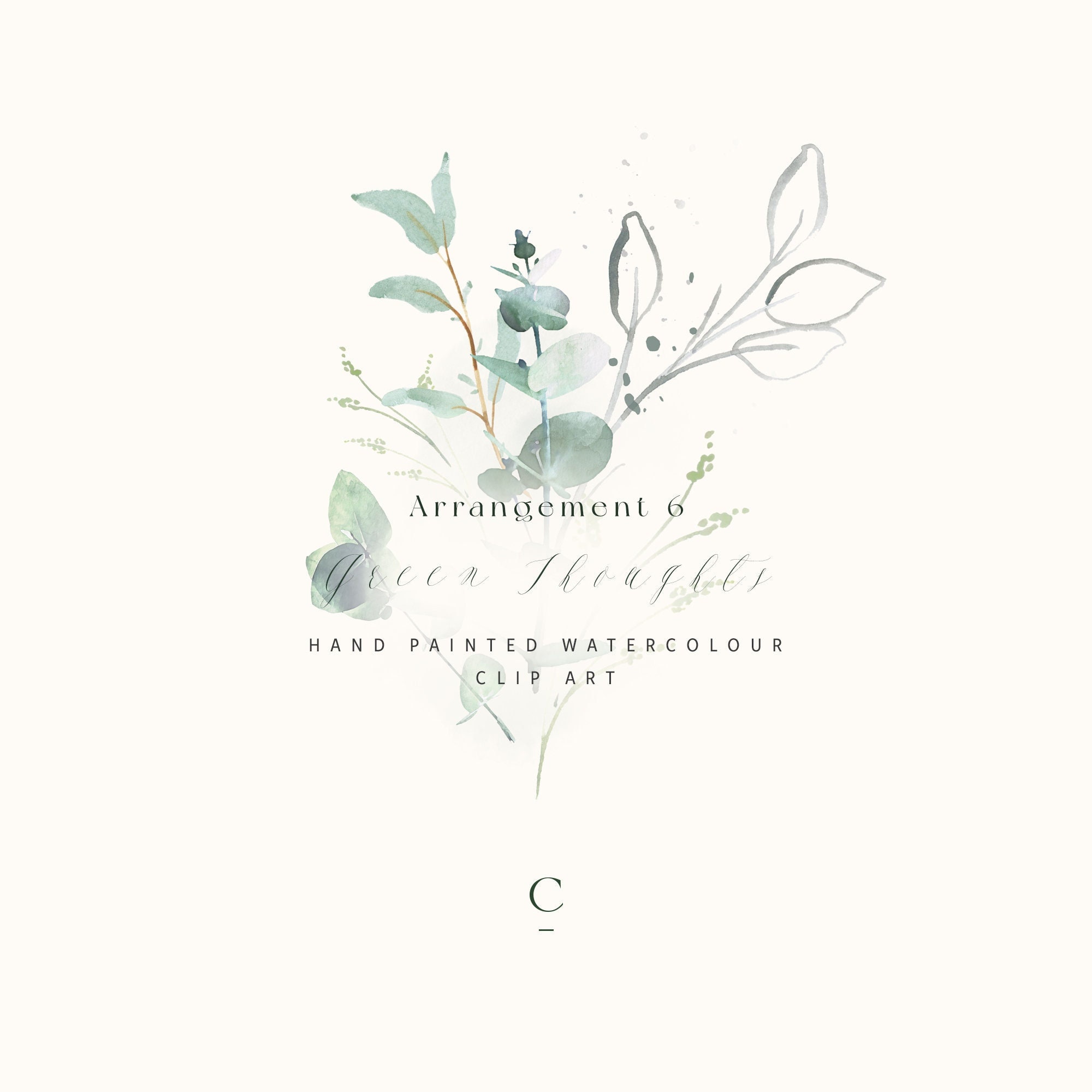 Wedding Greenery Watercolor Eucalyptus Clipart Watercolor Bouquet png ...