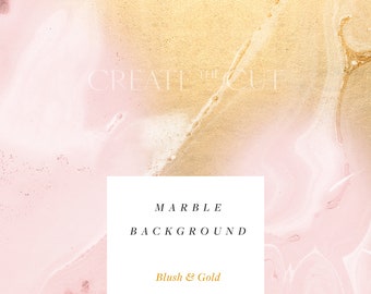 Blush & Gold Marble | Marble Background Digital Paper | 12" x 12" Printable | Free Commercial Use | Create the Cut