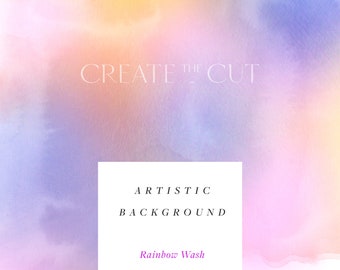 Rainbow Wash | Artistic Watercolour Digital Background Paper | 12" x 12" Printable | Free Commercial Use | Create the Cut